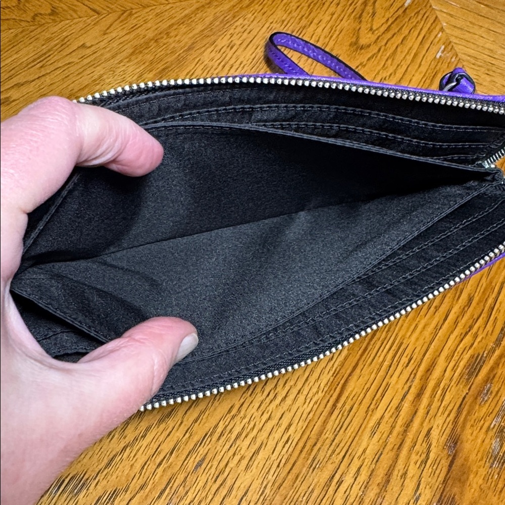NEW COACH BLEECKER L ZIP WALLET IN PURPLE IRIS - Picture 11 of 15